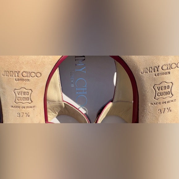 🐍JIMMY CHOO NAPPA/WATERSNAKE BURGUNDY HEELS🐍 - Picture 9 of 11